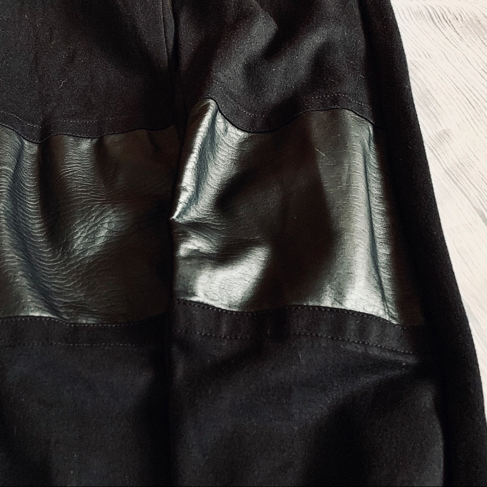 Black Faux Black Leather Accents on Leggings NWOT - Picture 7 of 8